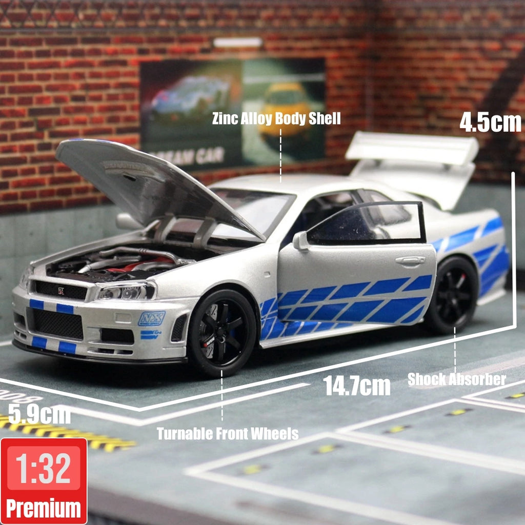 Nissan Skyline GTR R34-Model Diecast 1/32