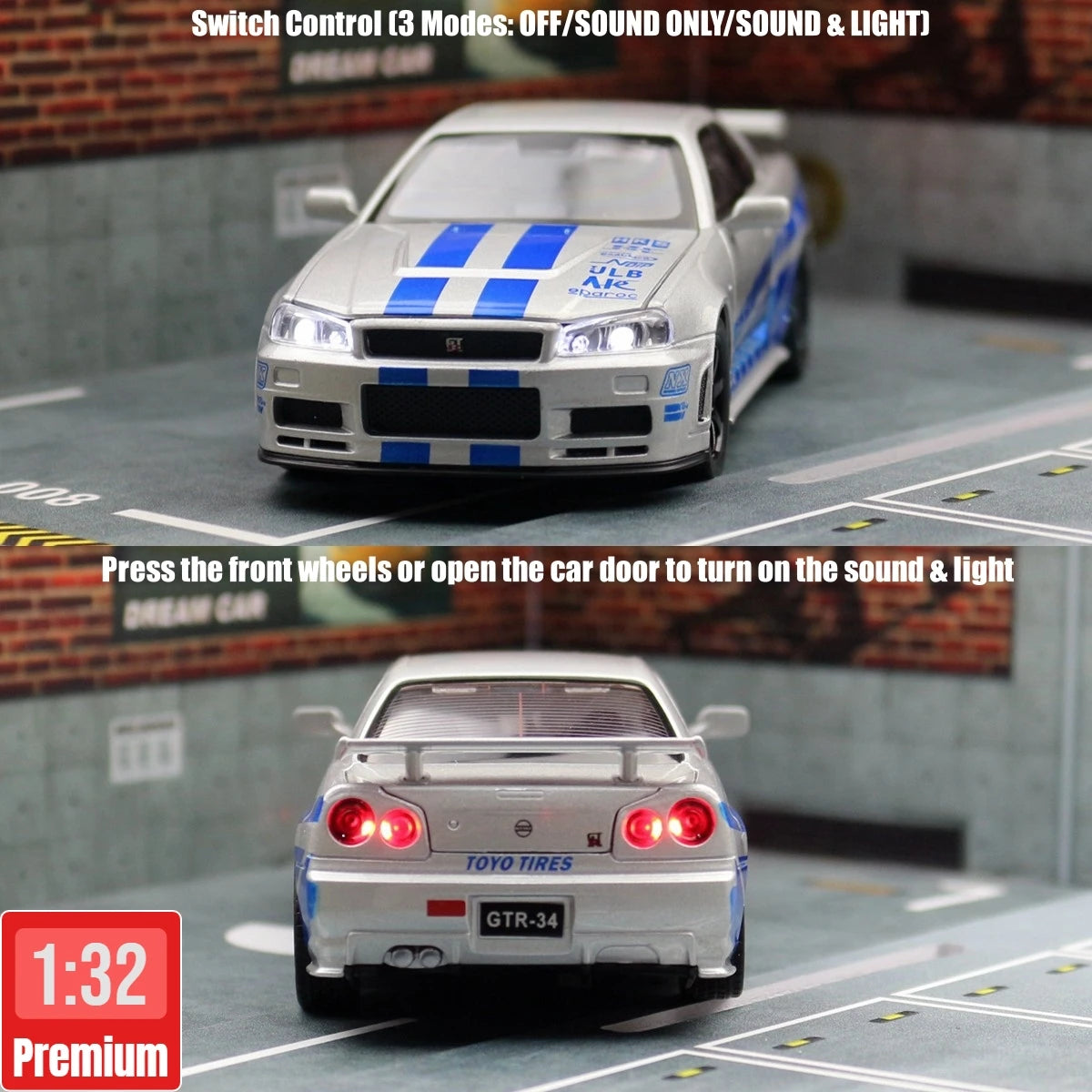 Nissan Skyline GTR R34-Model Diecast 1/32